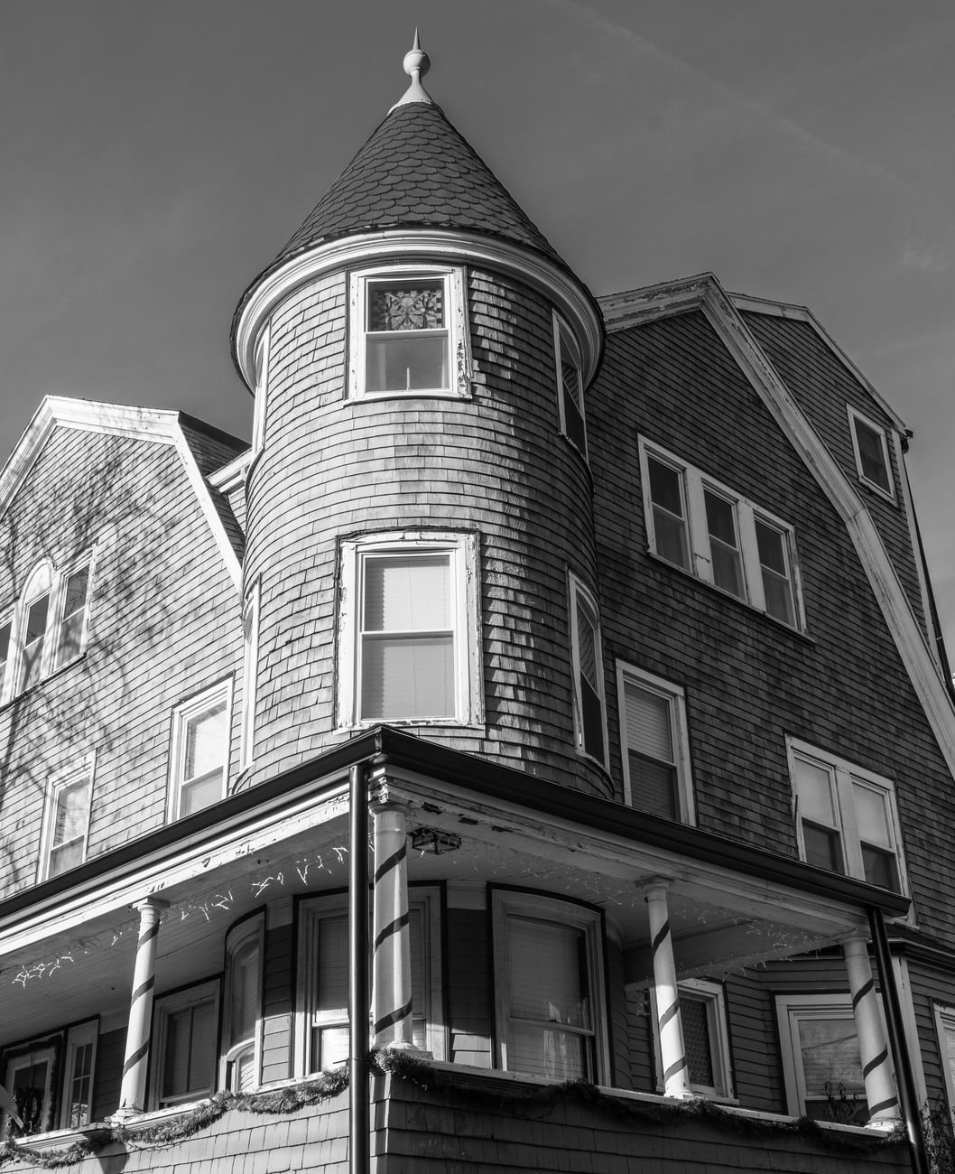 Victorian house with a turret in Somerville, Massachusetts